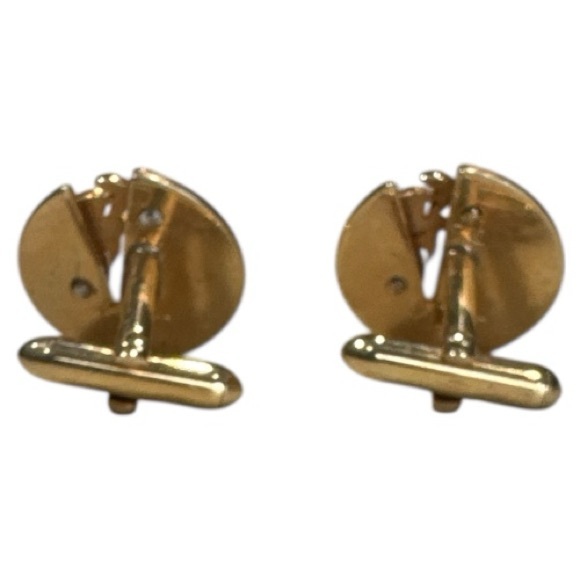 SWANK Vintage Gold-Tone Cufflinks Wheat Stalk Design - Picture 4 of 6